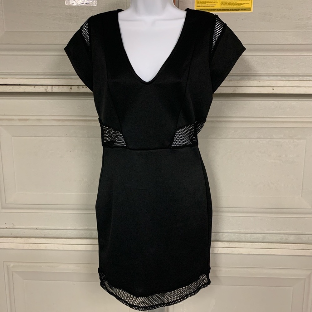 Black Mesh Cutout Dress!